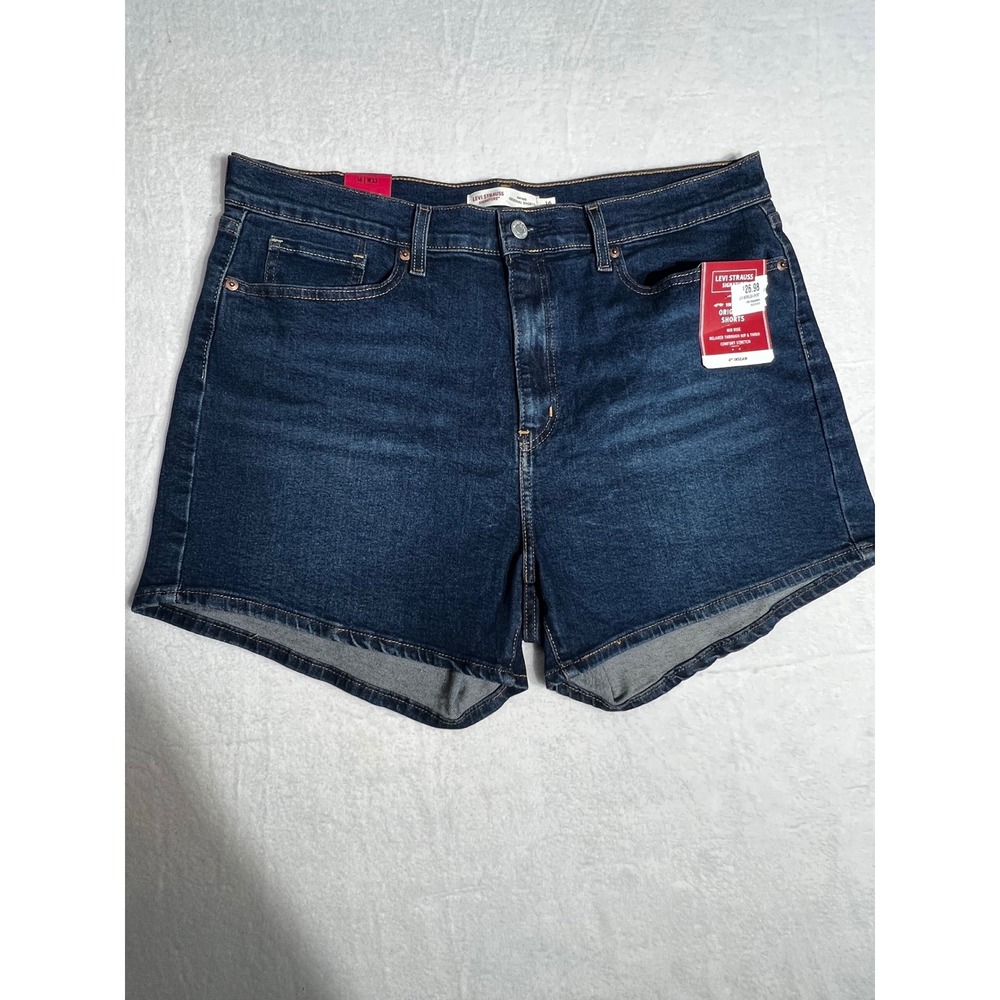 Signature by Levi Strauss Women 16 W33 Vintage Original Shorts Dark Wash Denim